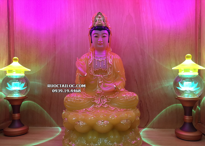 tượng mẹ quan thế âm bồ tát bằng đá thạch anh đẹp nhất hcm cao 35cm