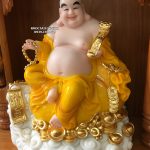 tượng Phật Di Lặc ngồi đứng màu vàng đẹp
