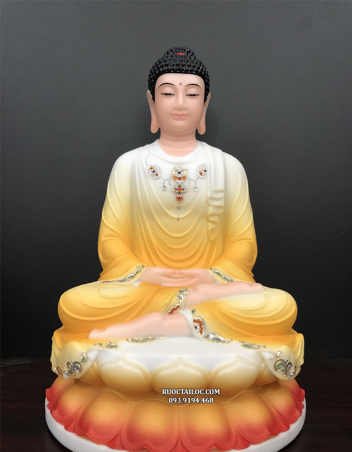 Tượng Phật Thích Ca Vẽ Gấm Cao 30cm TC-012 - Rước Tài Lộc