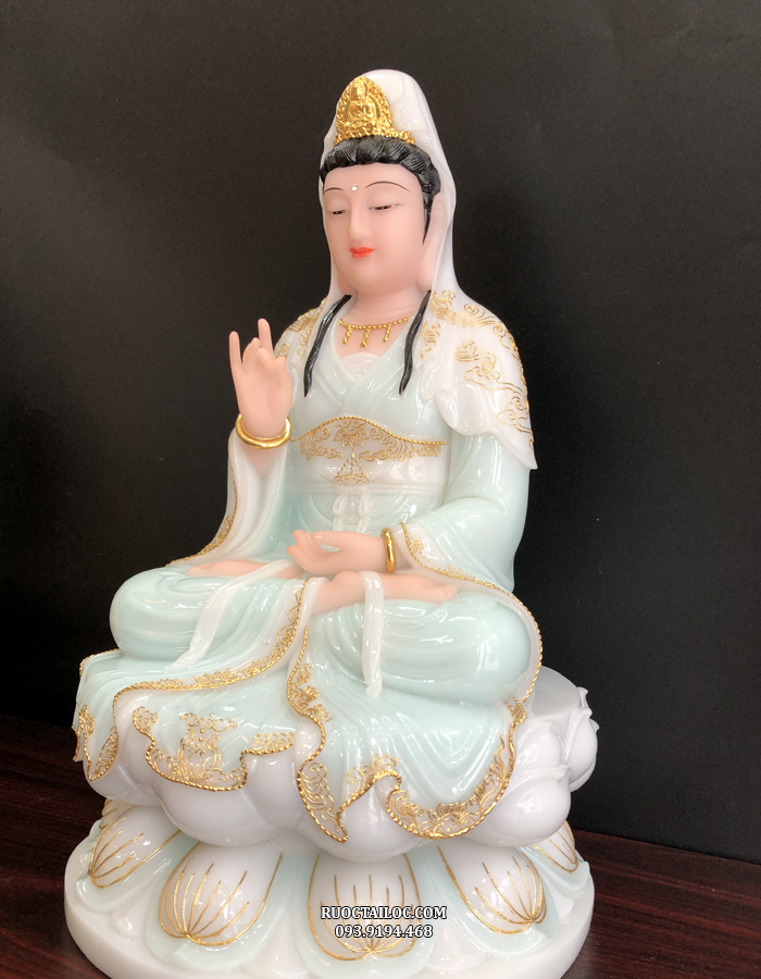 tượng quan âm xanh viền vàng đẹp giá rẻ nhất