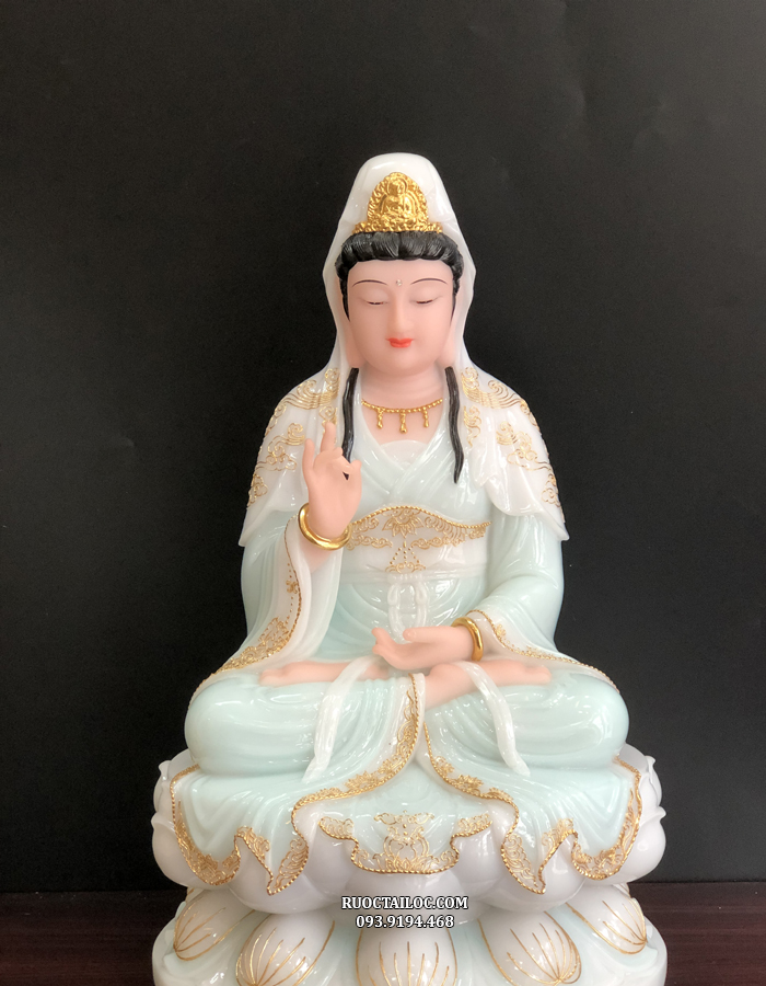 tượng quan âm xanh viền vàng đẹp giá rẻ nhất