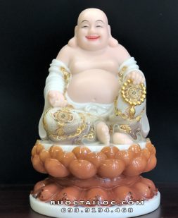 Tượng Phật Di Lặc bằng đá khoáng dát vàng đẹp nhất