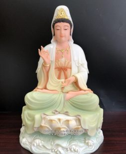 Tượng Quan Âm Bồ tát bằng bột đá cao cấp vẽ màu khoáng