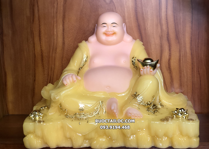 Tượng Phật Di Lặc Đẹp Bằng Bột Đá Thạch Anh Đế Vuông Đẹp