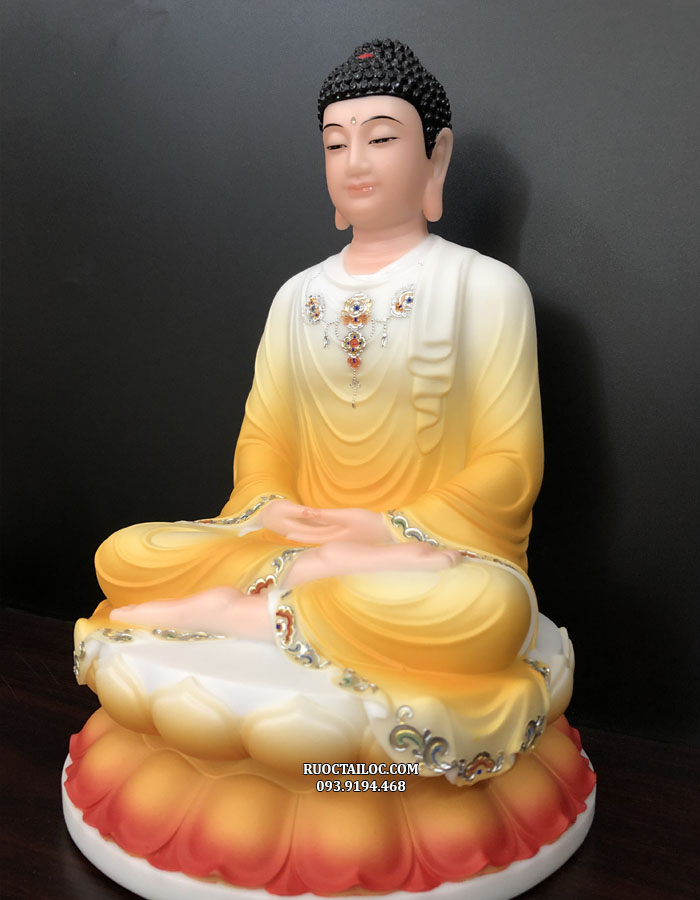 Tượng Phật Thích Ca vẽ gấm cao 30cm đẹp nhất