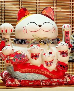 Mẫu mèo thần tài đa phúc tay cầm chuông đẹp giá tốt nhất tại kho đồ thờ Lộc Phát