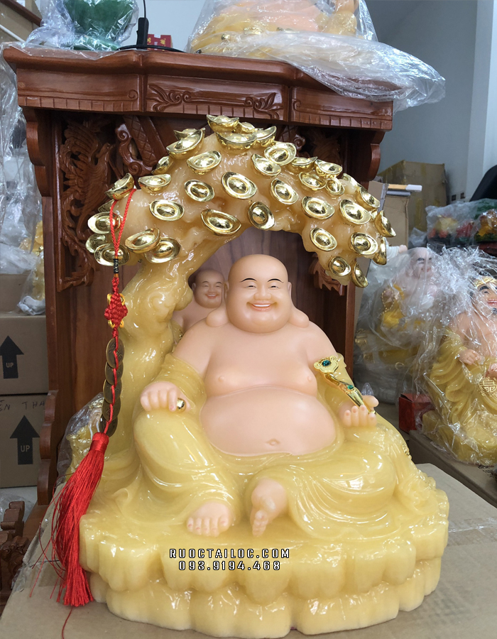 tượng phật di lặc cây tiền thạch anh đẹp