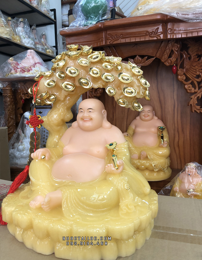 tượng phật di lặc cây tiền thạch anh đẹp