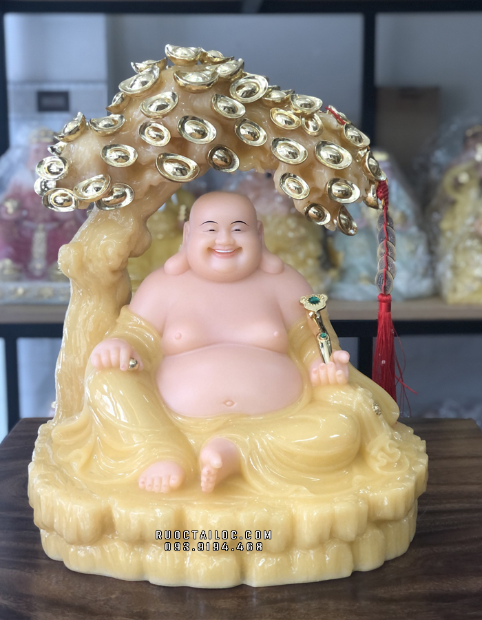 tượng phật di lặc cây tiền thạch anh đẹp