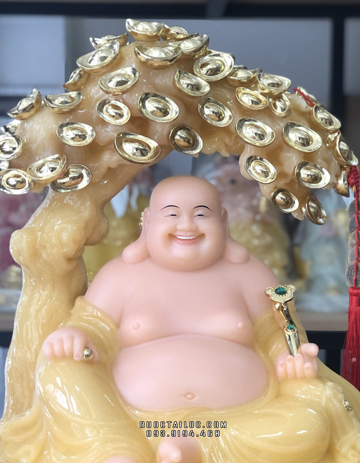tượng phật di lặc cây tiền thạch anh đẹp