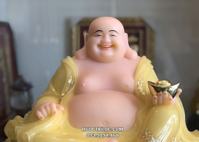 tượng phật di lặc đế vuông thạch anh vàng ngọc đẹp