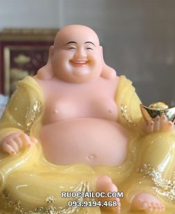 tượng phật di lặc đế vuông thạch anh vàng ngọc đẹp