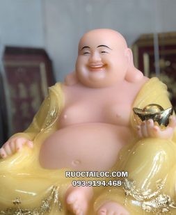 tượng phật di lặc đế vuông thạch anh vàng ngọc đẹp