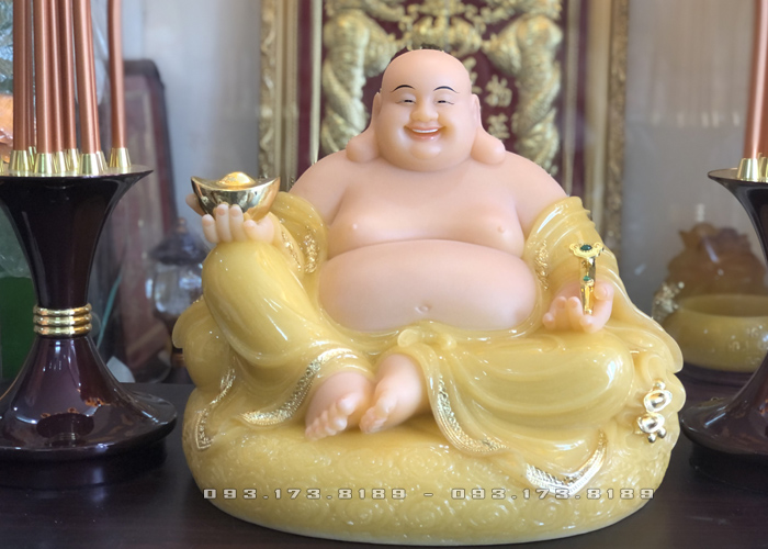 Hình tượng Phật Di Lặc đẹp ngồi tự tại thạch anh