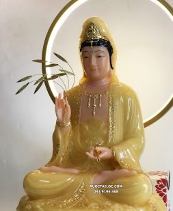 tượng quan âm thạch anh đẹp cao 40cm