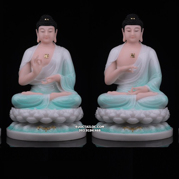 Tượng Phật Dược Sư đẹp bằng bột đá xanh ngọc