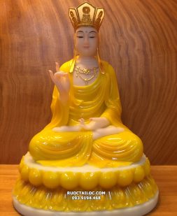 tượng địa tạng bồ tát đẹp bằng bột đá hổ phách ngồi