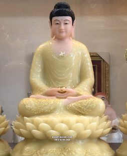 tượng phật A Di Đà Đẹp đế sen nở thạch anh