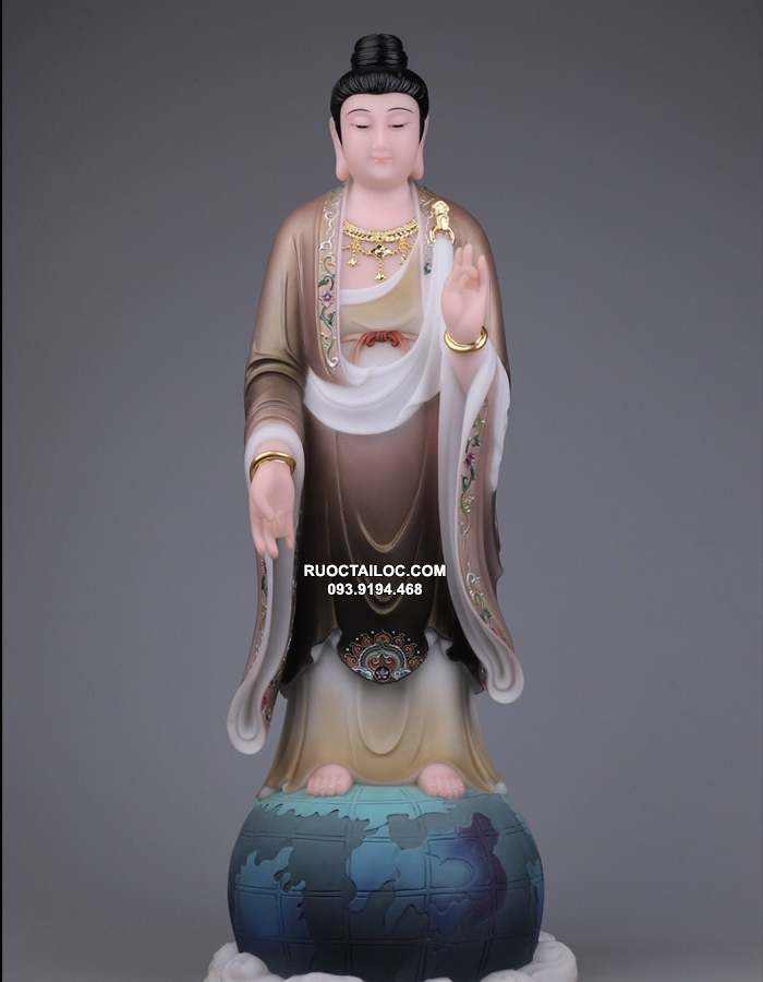 Tượng Phật Diêu Trì Địa Mẫu Đẹp bằng bột đá khoáng màu