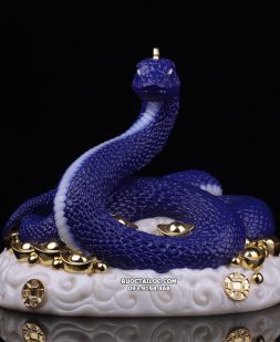 tượng rắn phong thủy đẹp bằng bột đá xanh đậm