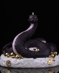 tượng rắn phong thủy đẹp bằng bột đá khoáng đen