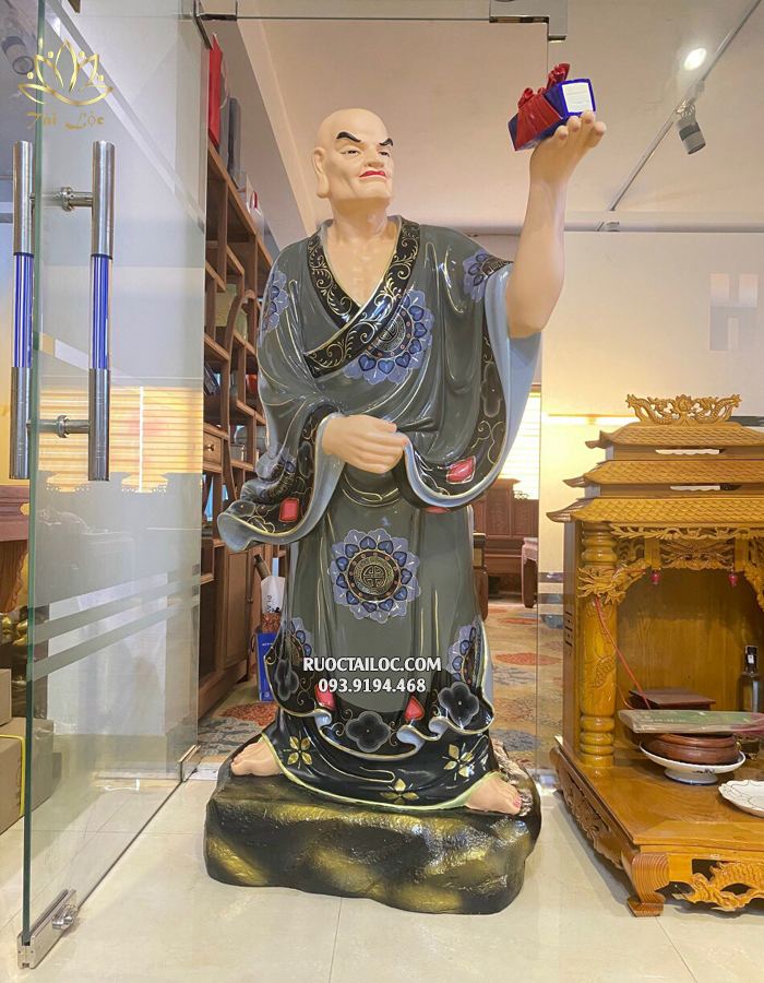 tượng 18 Vị La Hán Đẹp Cao 1.63m bằng Poly vẽ Gấm Nhật