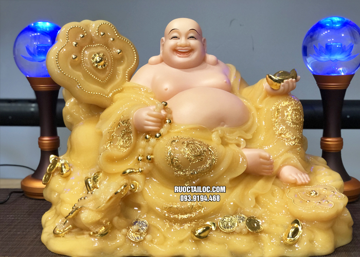 tượng Phật Di Lặc tài lộc bằng bột đá thạch anh đẹp
