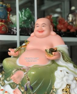 Tượng Phật Di Lặc ngồi đứng đẹp màu xanh ngọc tại HCM