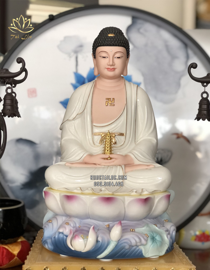 Tượng Phật A Di Đà bằng sứ trắng cao cấp đẹp nhất hcm