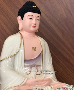 Tượng Phật Dược Sư áo tím ngồi non nước bằng Poly DS-023