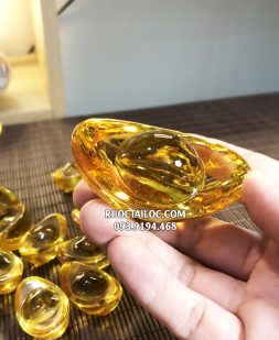 Thỏi vàng phong thủy bằng pha lê chiêu tài nhiều kích thước