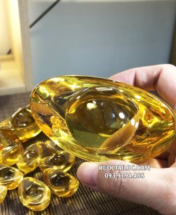 Thỏi vàng phong thủy bằng pha lê chiêu tài nhiều kích thước