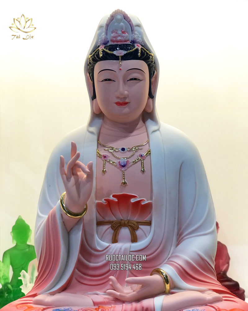Tượng Phật Quan Âm Bồ Tát bằng Poly đỏ cao cấp nhất hcm