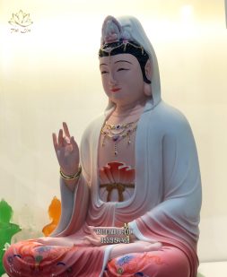 Tượng Phật Quan Âm Bồ Tát bằng Poly đỏ cao cấp nhất hcm
