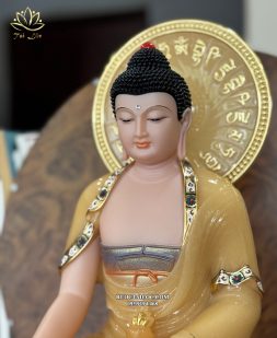 Tượng Phật Dược Sư Thạch Anh Đế 8 cạnh có hào quang đẹp