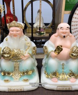 Tượng Ông Địa Thần Tài bằng bột đá xanh ngọc đẹp