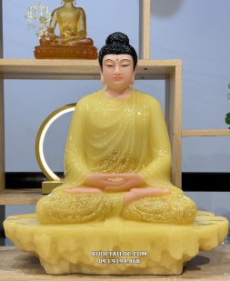 tượng bổn sư thích ca mâu ni kiết già trên đá thạch anh