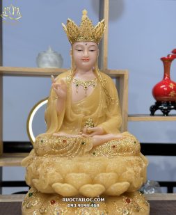 tượng Địa Tạng Bồ Tát Thạch Anh hạt châu đẹp
