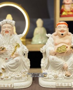 Tượng Thần Tài Thổ Địa Sứ Trắng đế to đẹp