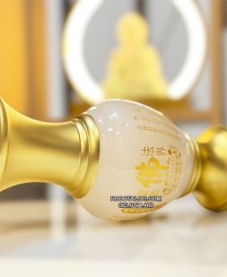 bình bông bằng bột đá khắc tâm kinh chữ Phật đẹp