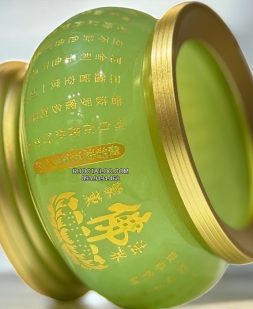 Lư hương thờ cúng bằng bột đá thạch ngọc khắc tâm kinh chữ Phật DTC-010