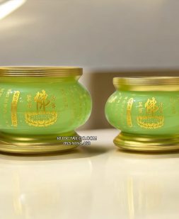 Lư hương thờ cúng bằng bột đá thạch ngọc khắc tâm kinh chữ Phật DTC-010