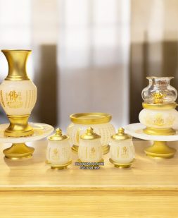 Trọn Bộ Đồ Thờ Cúng bằng bột đá bạch ngọc đẹp