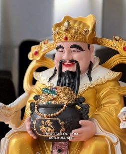 Tượng Thần Tiền Bằng Sứ Gấm Vàng Cao Cấp 1