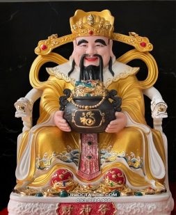 Tượng Thần Tiền Bằng Sứ Gấm Vàng Cao Cấp 1