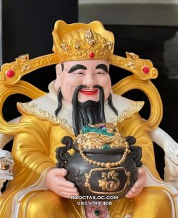 Tượng Thần Tiền Bằng Sứ Gấm Vàng Cao Cấp 1