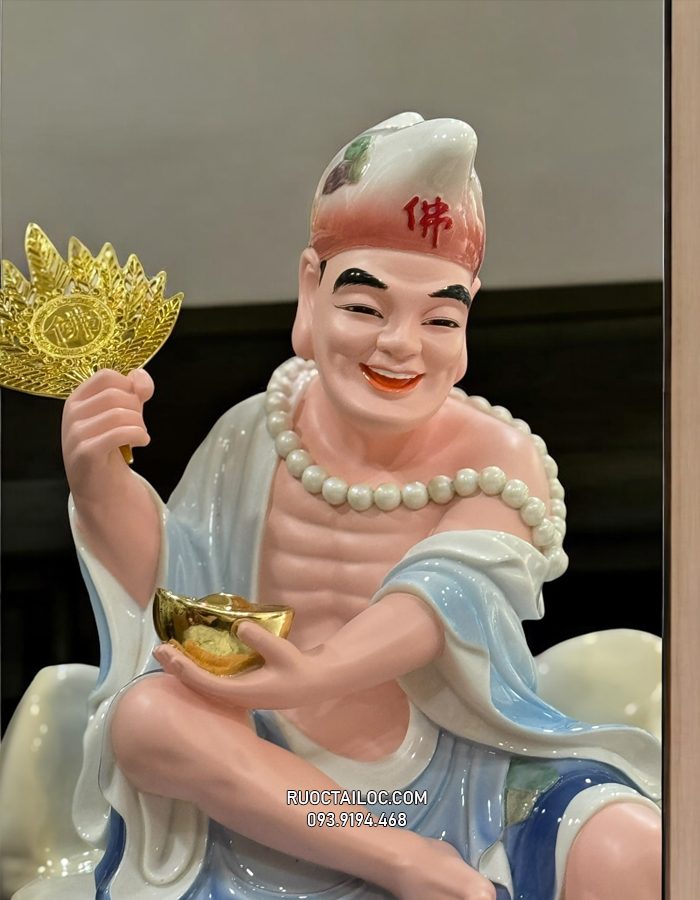 Tượng Tế Công màu xanh lam bằng poly cao cấp