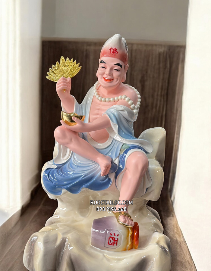 Tượng Tế Công màu xanh lam bằng poly cao cấp