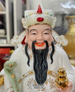Tượng Thần Tiền Bằng Sứ Trắng Cao Cấp