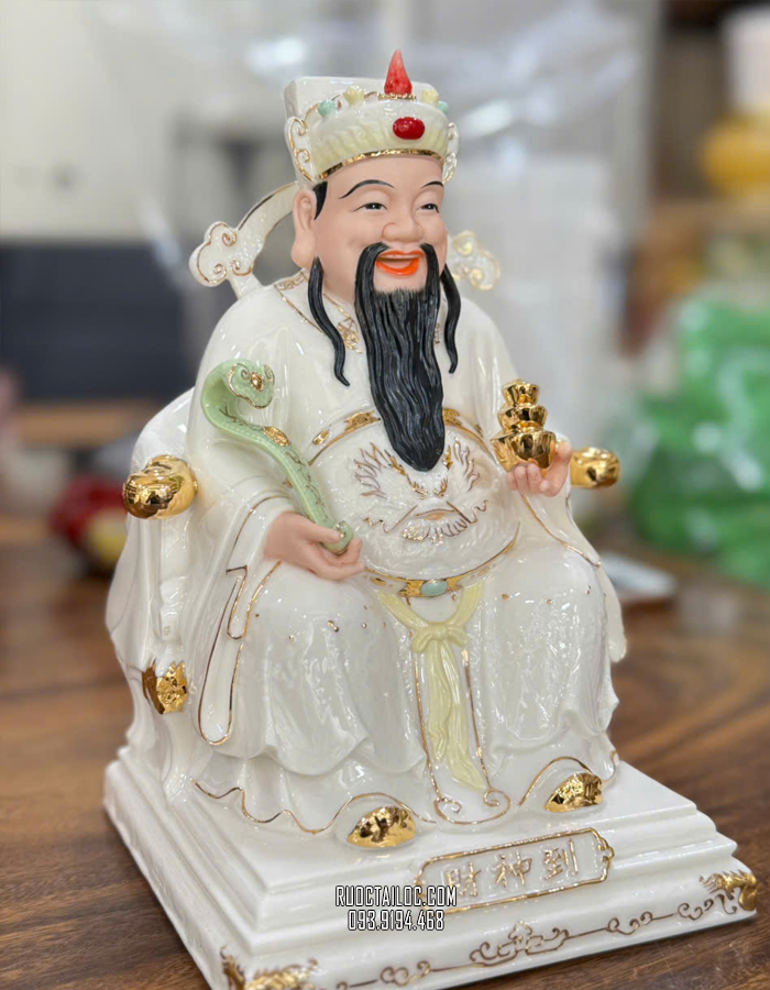 Tượng Thần Tiền Bằng Sứ Trắng Cao Cấp
